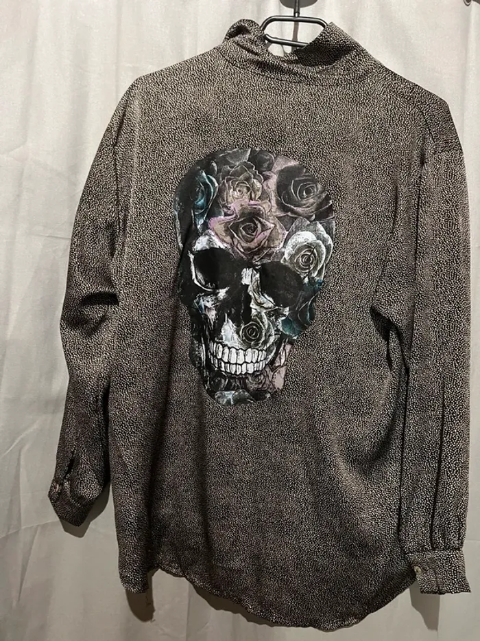 Chemise tête de mort à pois - photo numéro 4