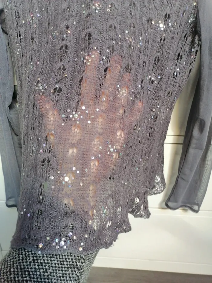 Haut transparent 38, strass - photo numéro 2