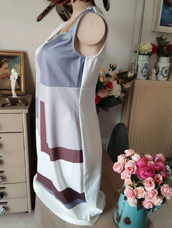 🌿Robe Tricolore Style Rétro Graphique Tendency T34/36🌿 - photo numéro 7