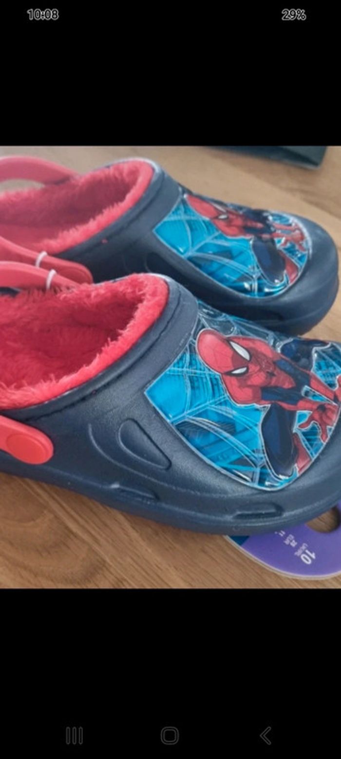 Sabot sandales spiderman neuf 28 fourrure intérieur - photo numéro 2