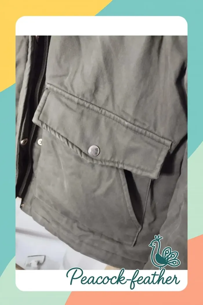 Manteau kaki Kiabi 40/42 - photo numéro 6