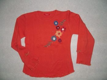 Maillot manches longues, déco fleurs