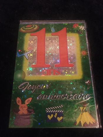 Carte d’anniversaire 11 ans avec enveloppe