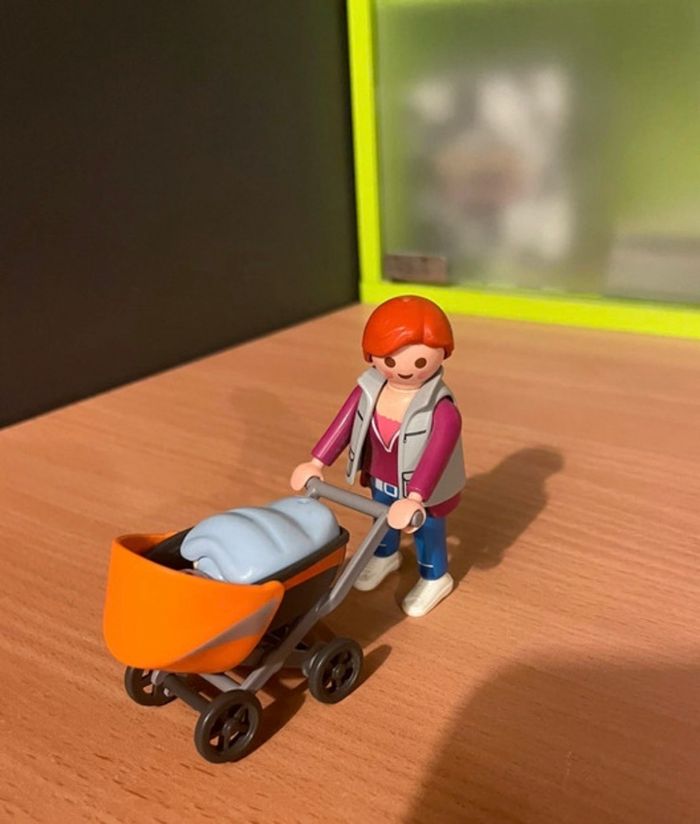 Lot Playmobil Maman et poussette n°4756