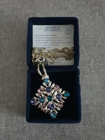 Collier topaze et améthyste