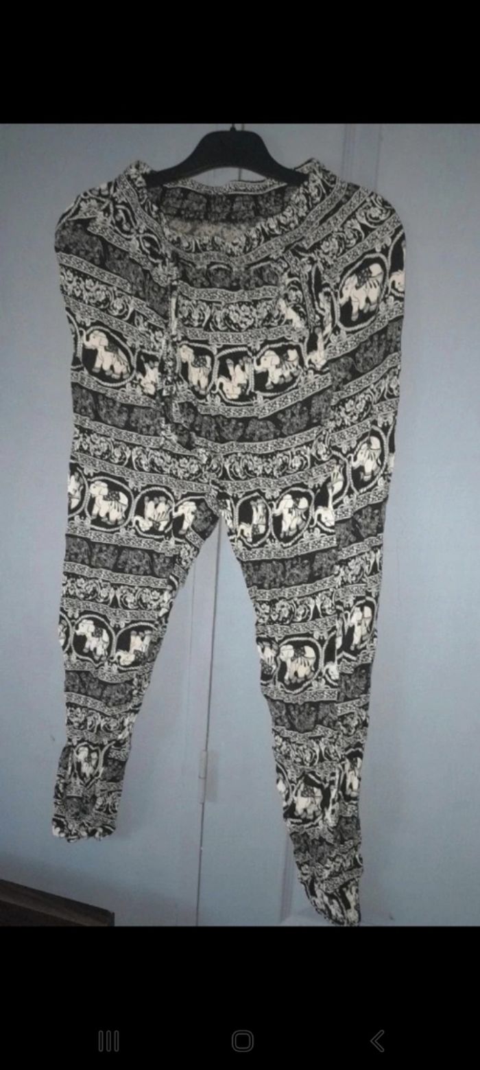 Pantalon éléphant noir et blanc