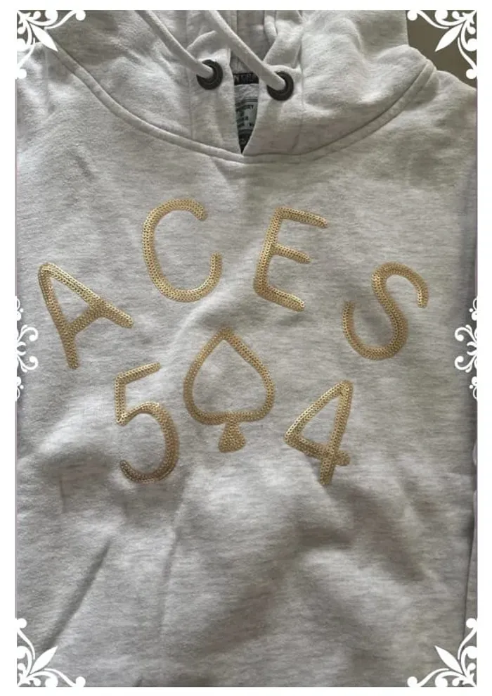 Sweet à capuche taille 44 superdry gris clair - photo numéro 4