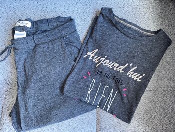 Ensemble 2 pièces pyjama gris Etam