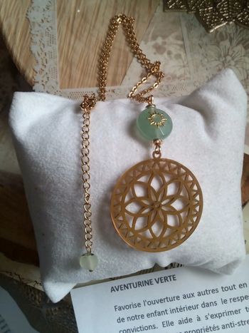 Collier aventurine et fleur de vie