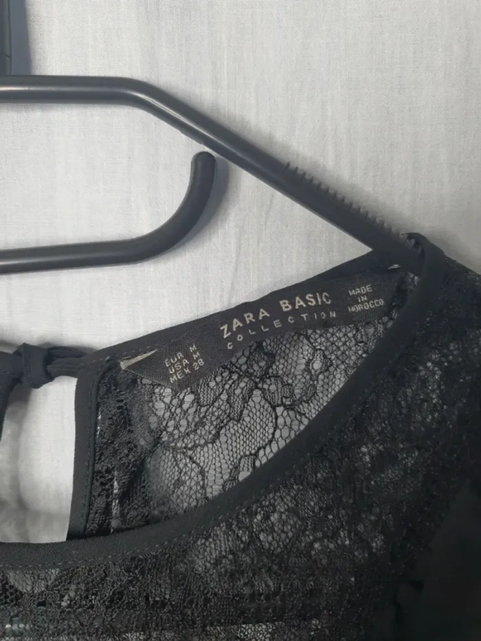 Top noir dentelle zara - photo numéro 3