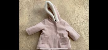 Manteau caban neuf rose et écru