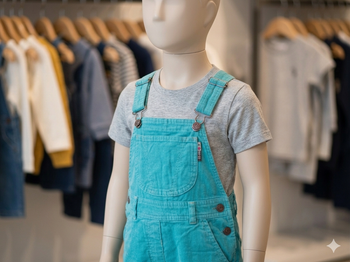 salopette turquoise Taille 4 ans Okaou (un peu tachée derrière)