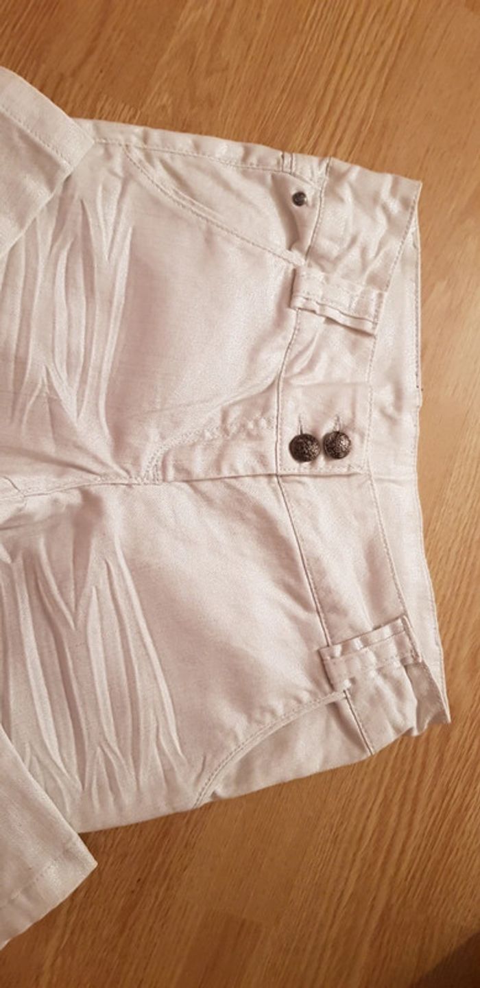 Lot pantalons jeans blancs 12 ans Okaidi - photo numéro 3