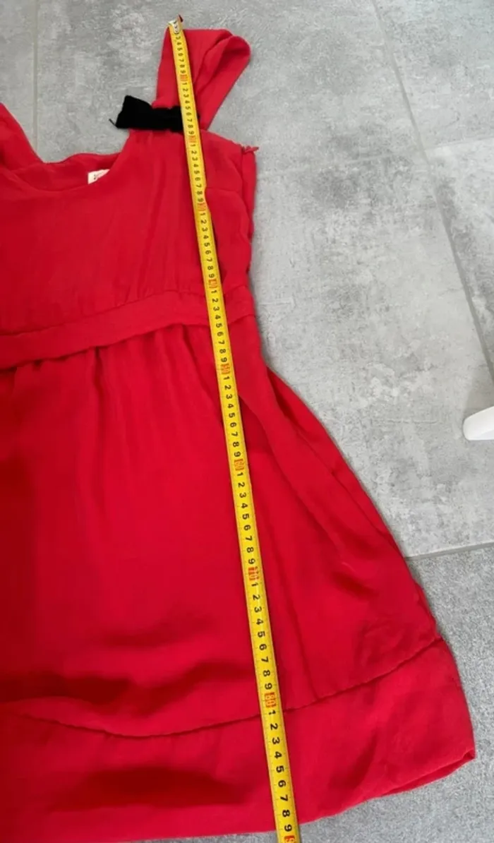 Superbe Robe d'été Claudie Pierlot rouge taille 2 donc médium - photo numéro 7