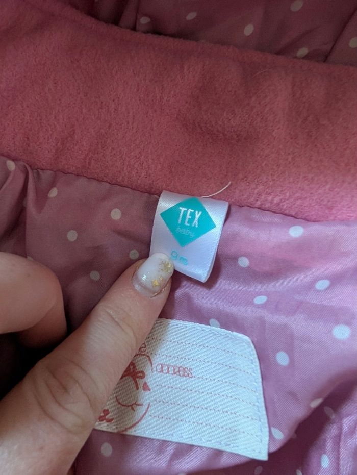 Joli Manteau Hiver Fille Rose Fuschia - Capuche & Boutons - TEX Baby - 9 Mois - photo numéro 4