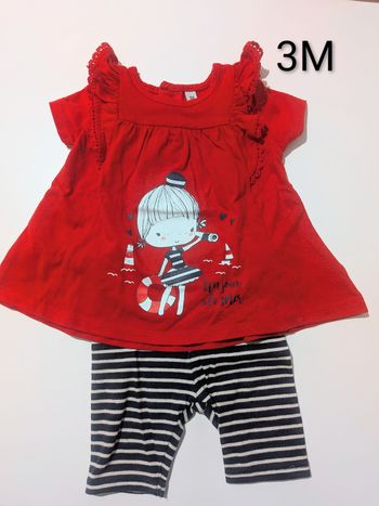 Ens blouse MC legging marin - lucieju3ETE