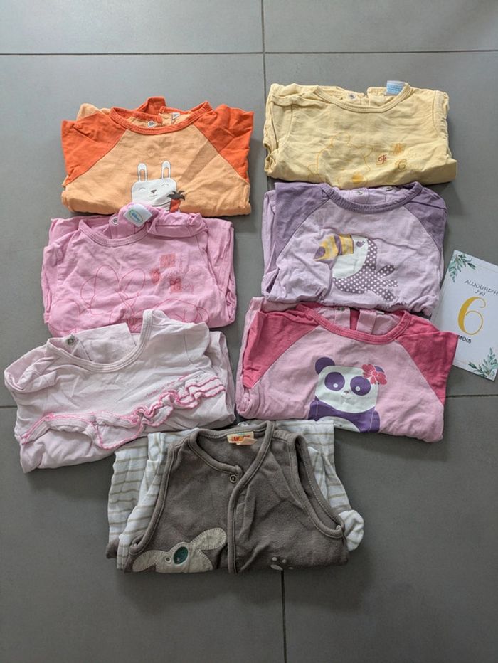 Lot 7 pyjamas cotons 6 mois