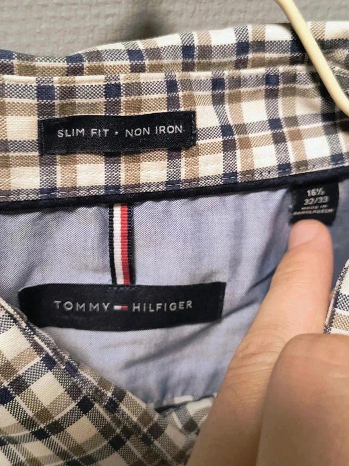 Chemise Tommy Hilfiger Slim Fit Non Iron – Carreaux Vintage Élégante Y2K - photo numéro 3