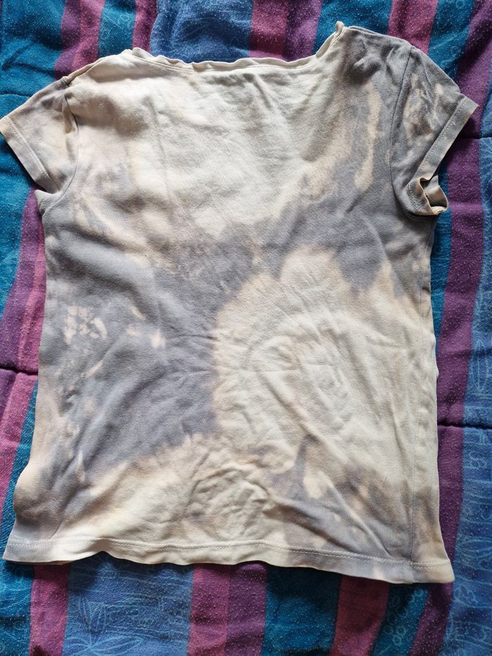 Tshirt Tie&Dye coeur doré - photo numéro 4