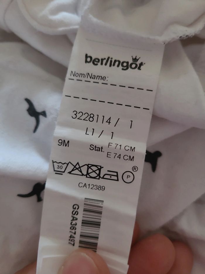 Pyjama Berlingot Taille 9 mois - photo numéro 4