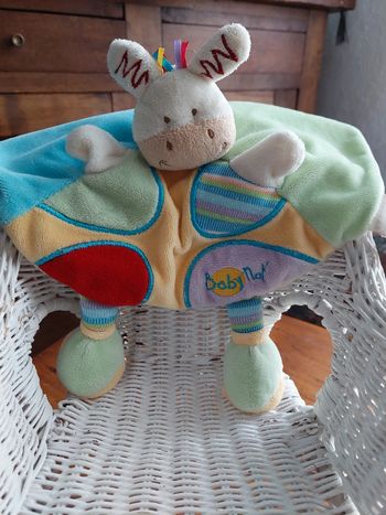 Doudou rond ane ou zèbre multicolore Baby nat'