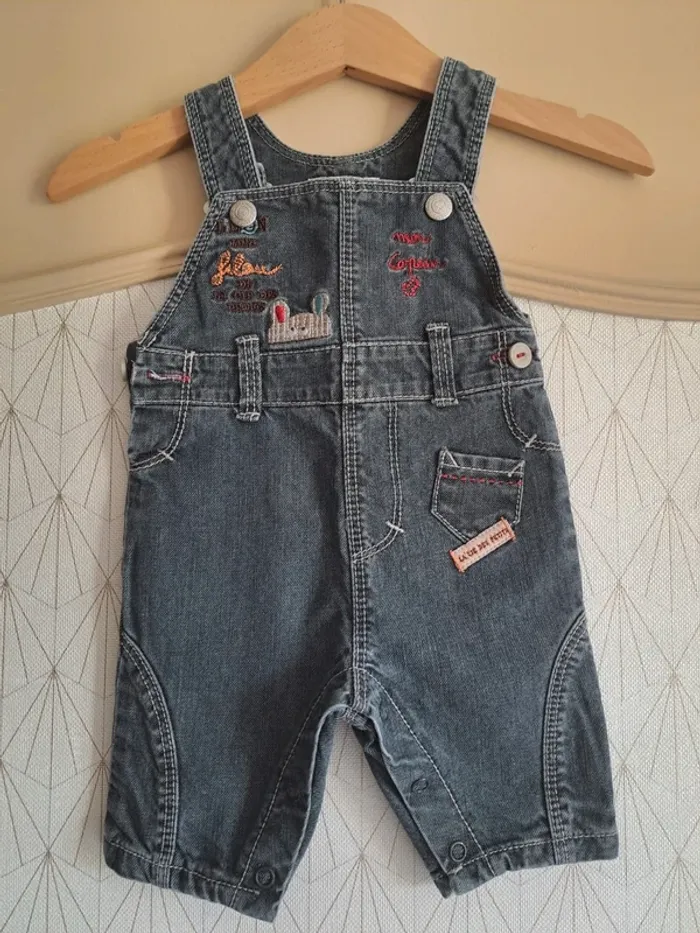 Salopette jean bébé garçon 1 mois la compagnie des petits comme neuve - photo numéro 2