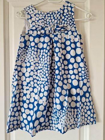 Robe okaidi 8 ans bleu et blanche