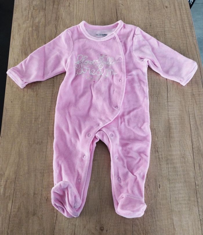 Pyjama grenouillère fille rose taille 3 mois Vertbaudet - photo numéro 2
