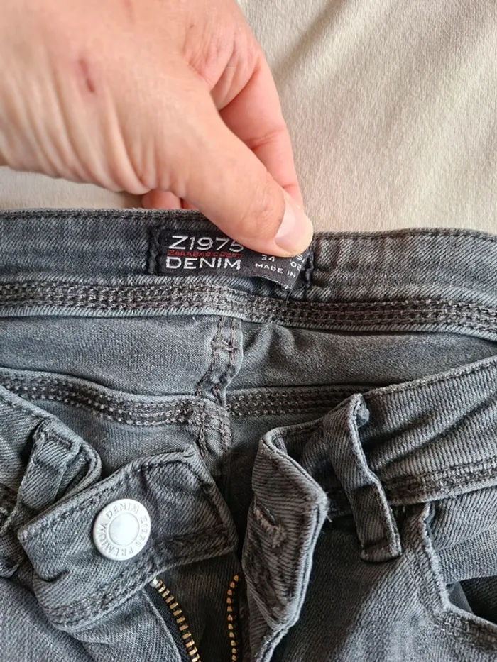 jeans femme noir clair, taille 34, marque Z1975, en très bon état - photo numéro 2