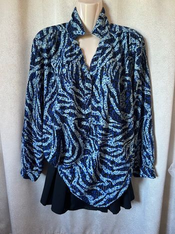 Tunique zébrée bleu fil argenté 48 M&S mode