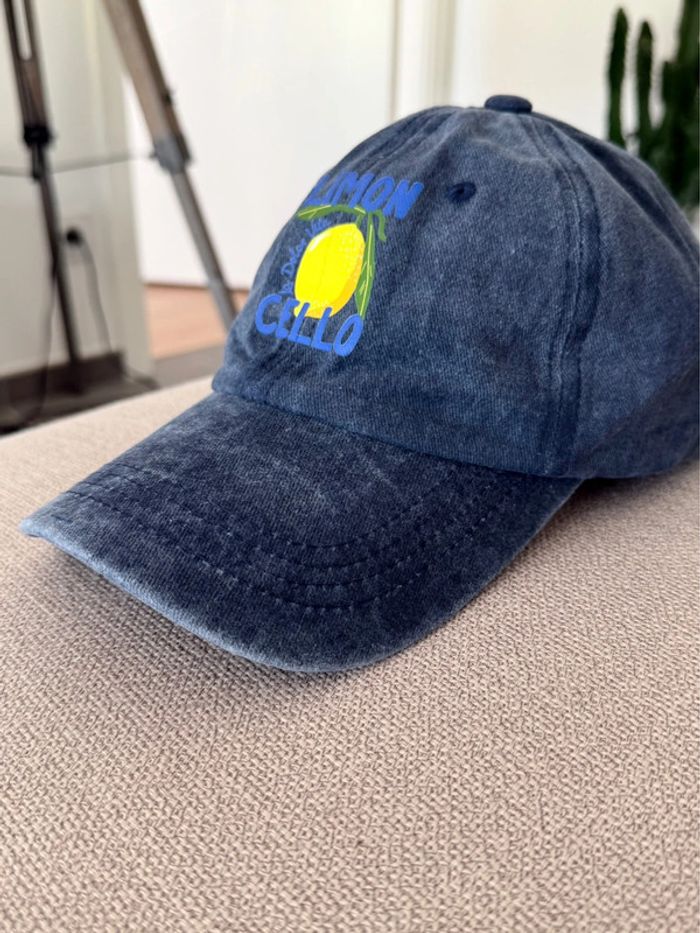 Casquette denim motif citron - photo numéro 2