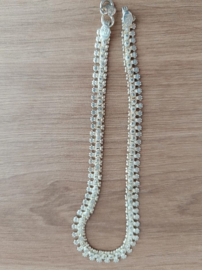 Bracelet cheville argenté - photo numéro 4