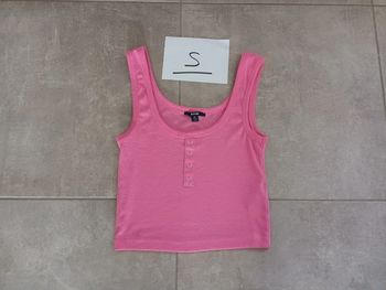 Débardeur court rose taille S Kiabi