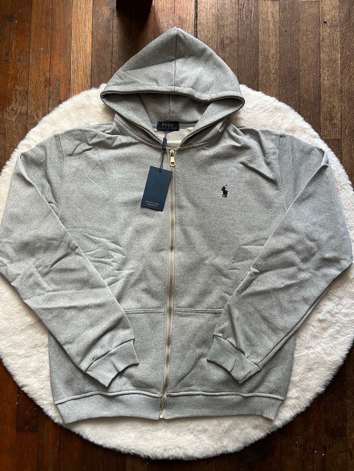Sweat à capuche Ralph Lauren gris - neuf avec étiquette taille M - photo numéro 2