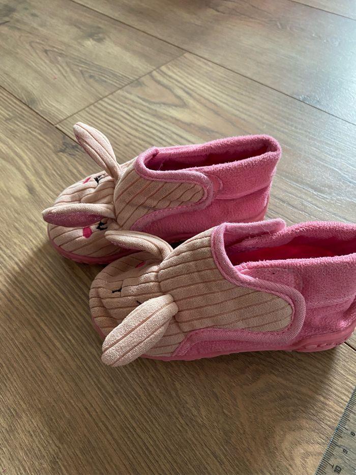 Chaussons lapins roses à scratch T23 - photo numéro 2