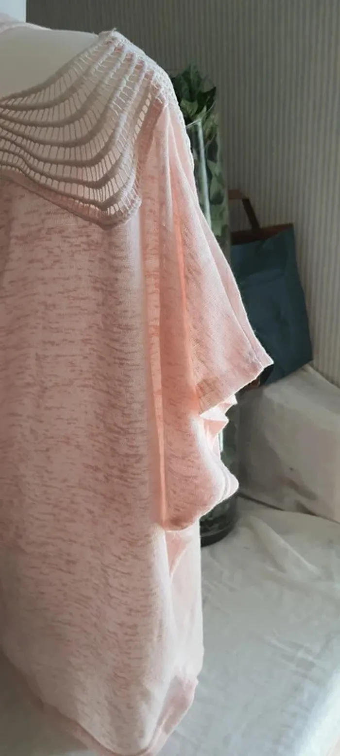 Tunique rose pastel épaule découverte" Mc Lorene" taille L et ++ - photo numéro 2