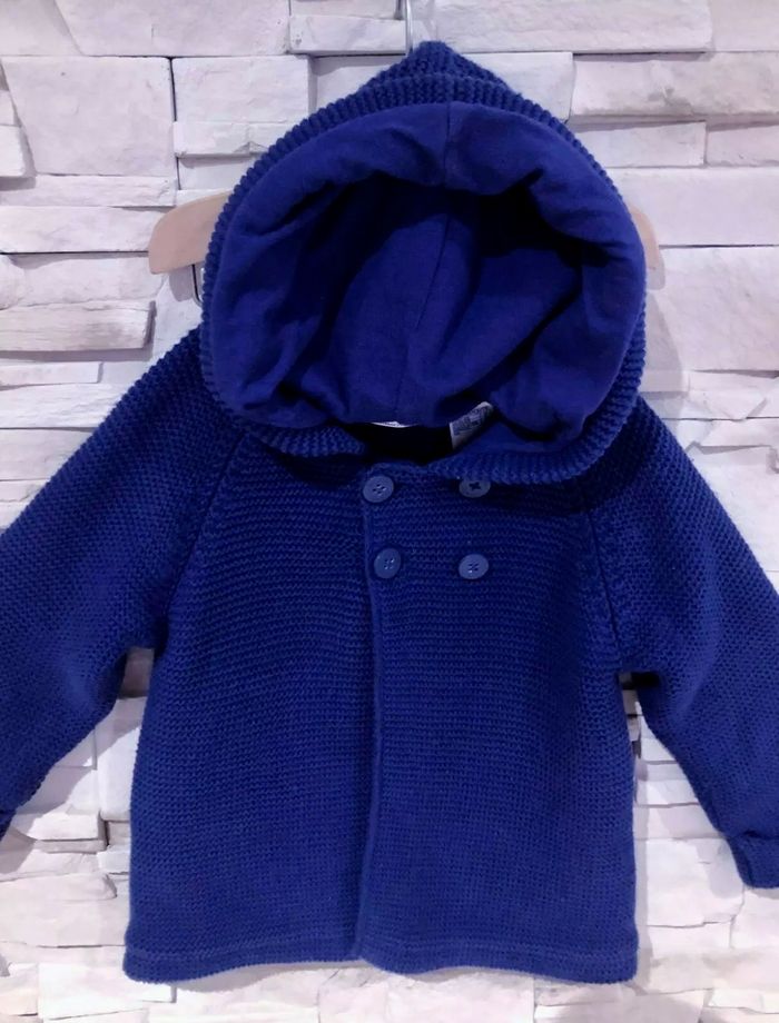 LA REDOUTE CRÉATION - MANTEAU À CAPUCHE BÉBÉ FILLE MARINE, POINT MOUSSE & DOUBLÉ 18M - photo numéro 2