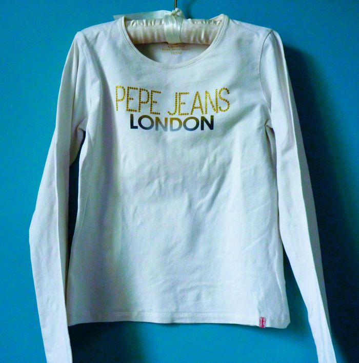 T-shirt Fille Pepe Jeans London 12 ans blanc TBE ML