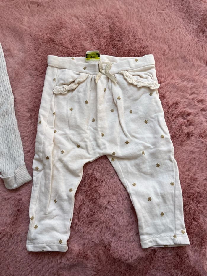 Lot 3 leggings / jogging 9mois bébé fille - photo numéro 4