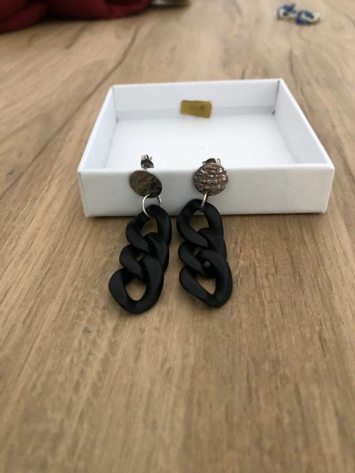 Boucles d’oreilles en maille - photo numéro 2