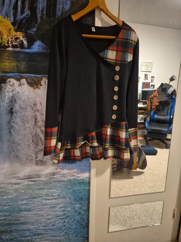 Pull dressfo motifs carreaux taille XL 44