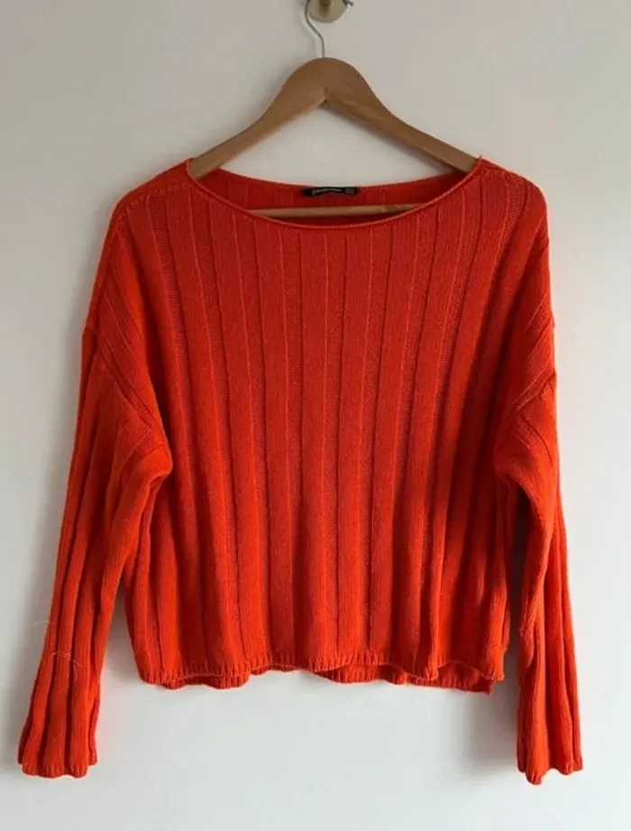 Pull orange côtelé