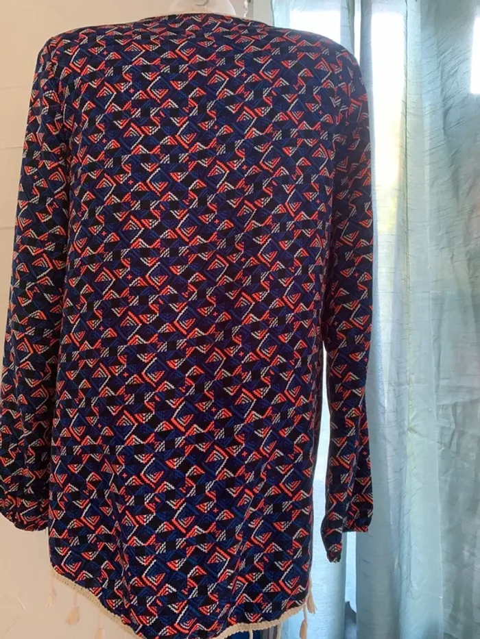 Tunique Goa taille M manches longues motif orange fluorescent - photo numéro 9
