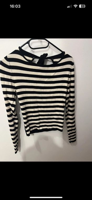 Top marinière Zara noir et blanc – manches longues – parfait rentrée- taille 36