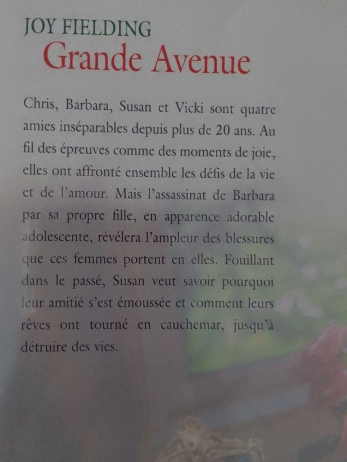 Joy Fielding - Grande avenue - photo numéro 3