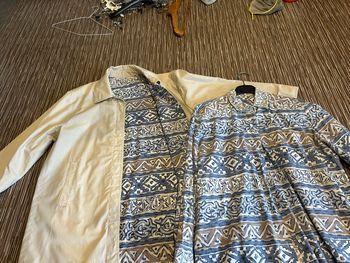 Ensemble veste réversible + chemise - bleu / beige - Jeans Club - très bon état