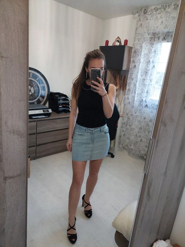 Mini jupe femme jean roxy t34