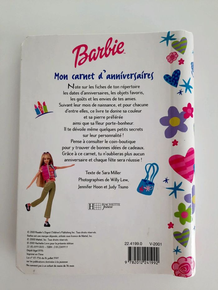 Carnet d'anniversaire Barbie #lora11livreenfant - photo numéro 2