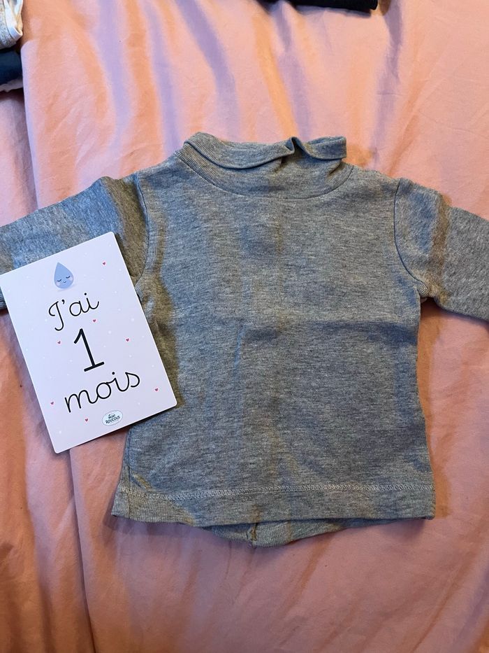 Lot t-shirt manche longue 1 mois - photo numéro 4