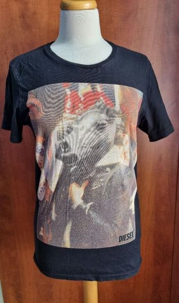 T-shirt noir imprimé taille M (Diesel)